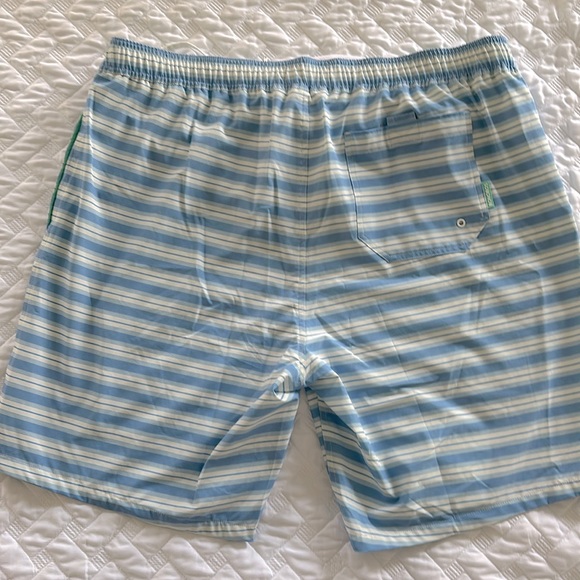 Men’s Bonobos Riviera Blue Striped Swim Trunks Drawstring Size 2XL XXL - Picture 3 of 5
